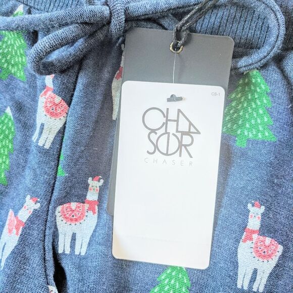 NWT Navy Chaser Christmas Tree Llama Joggers - Picture 8 of 12